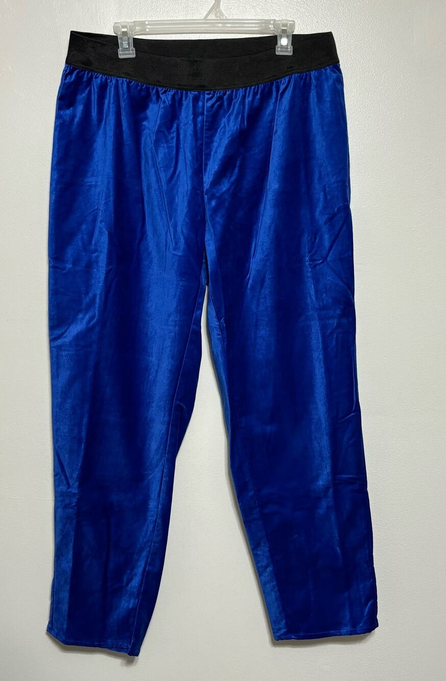 Jessica London Blue Velvet Straight Leg Pants 20W NIP